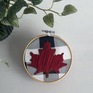 Handmade maple leaf embroidery 🍁